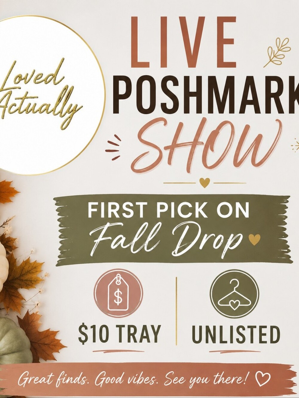 Thursday, Aug. 27, 6:48 PM EST - Get First Pick on my Fall Closet 🍁